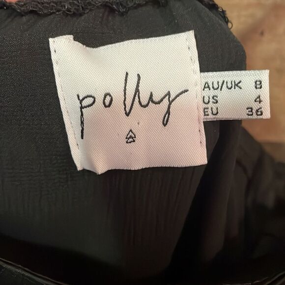 Princess Polly Black Spaghetti Strap Ruffle Wrap Dress - Picture 2 of 8